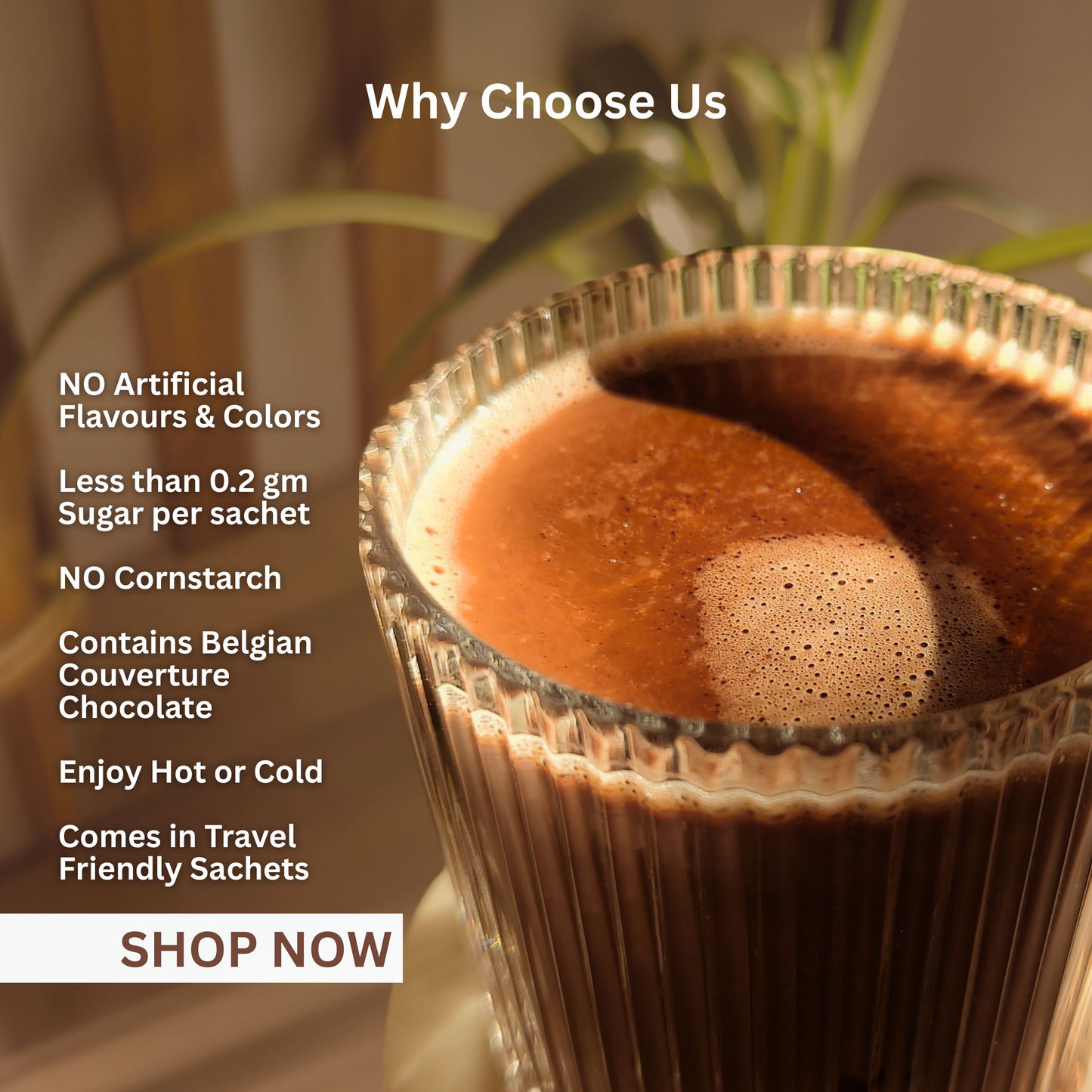 TASTE JUNCTION HAZELNUT HOT/ICED CHOCOLATE MIX | 6 SACHETS | NO CORNSTARCH | LESS THAN 0.2G SUGAR PER SACHET