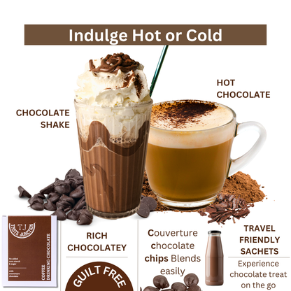 TASTE JUNCTION COFFEE HOT/ICED CHOCOLATE MIX | 6 SACHETS | NO ADDED SUGAR | CORNSTARCH FREE