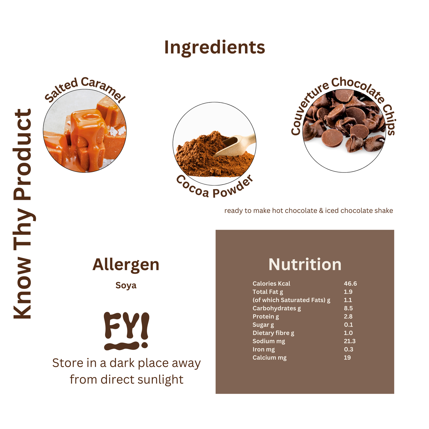 TASTE JUNCTION CARAMEL SEA SALT HOT/ICED CHOCOLATE MIX | 6 SACHETS | NO ADDED SUGAR | CORNSTARCH FREE