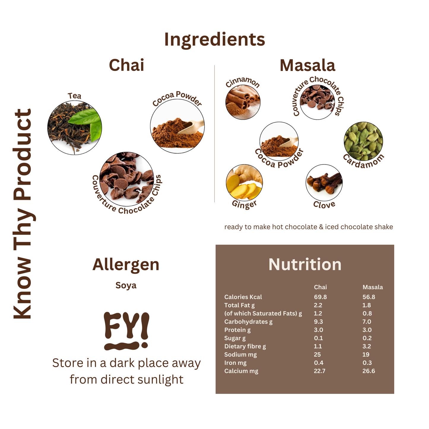 TASTE JUNCTION | CHAI & MASALA | HOT/ICED CHOCOLATE MIX | 6 SACHETS | NO ADDED SUGAR | NO CORNSTARCH