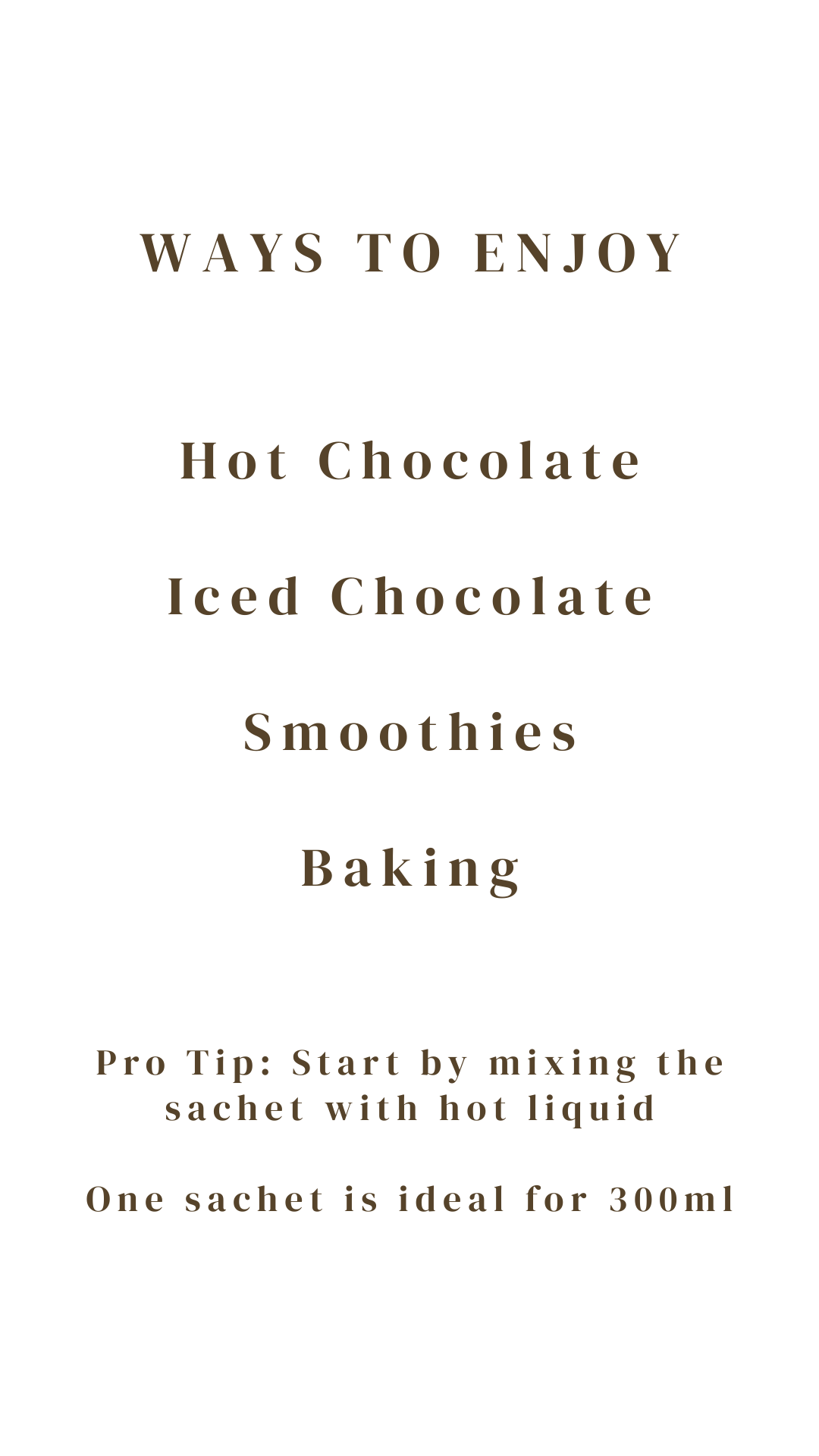 70% DARK HOT AND ICED CHOCOLATE